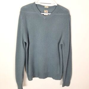 Article 365 Women Cashmere Sweater Pullover Sz M Blue V Neck Preppy Cozy